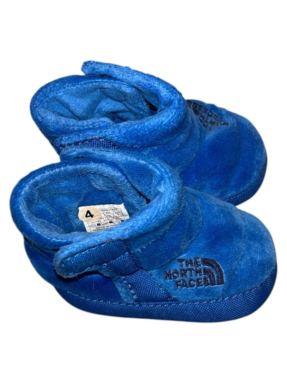 The North Face Baby Royal Blue Fleece Booties - Sz 4 (6-12 months)